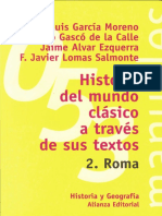 VV - AA., Historia Del Mundo Clásico A Través de Sus Textos. 2. Roma, Alianza Editorial, Madrid (1999) Pp. 31-38