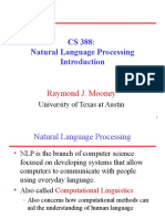 CS 388: Natural Language Processing: Raymond J. Mooney