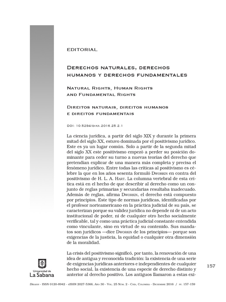 Derechos Naturales y Humanos en el Derecho | PDF | La Ley natural ...