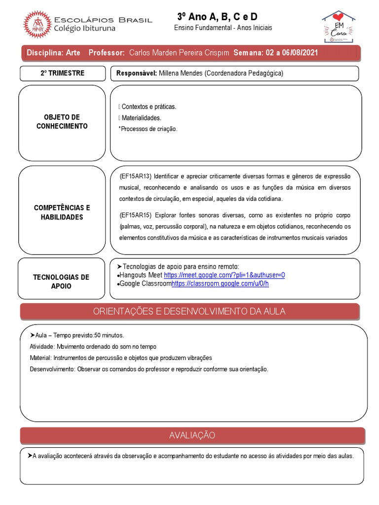 Atividades de Arte para 3º Ano | PDF | Ciências Sociais