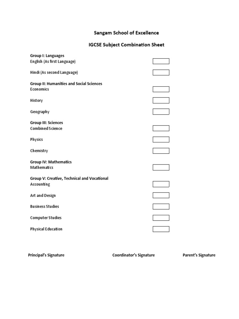IGCSE Subject Options Guide | PDF