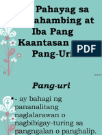 (Adjective) Pang-Uri at Kaantasan Nito