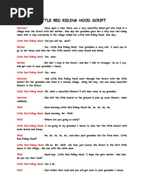 Little Red Riding Hood Script Pdf