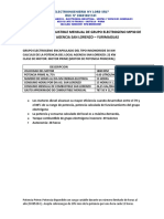 CONSUMO DE COMBUSTIBLE MENSUAL DE GRUPO ELECTROGENO MP30 DE 30 KW AGENCIA SAN LORENZO