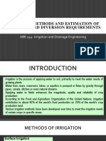 Irrigation Methods and Estimation of Irrigation and Diversion