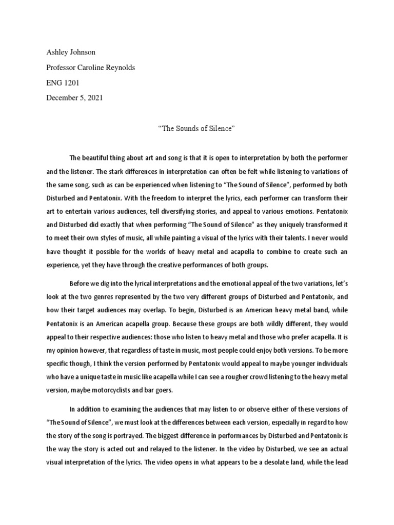 The Sound of Silence-Revised | PDF | Heavy Metal Music