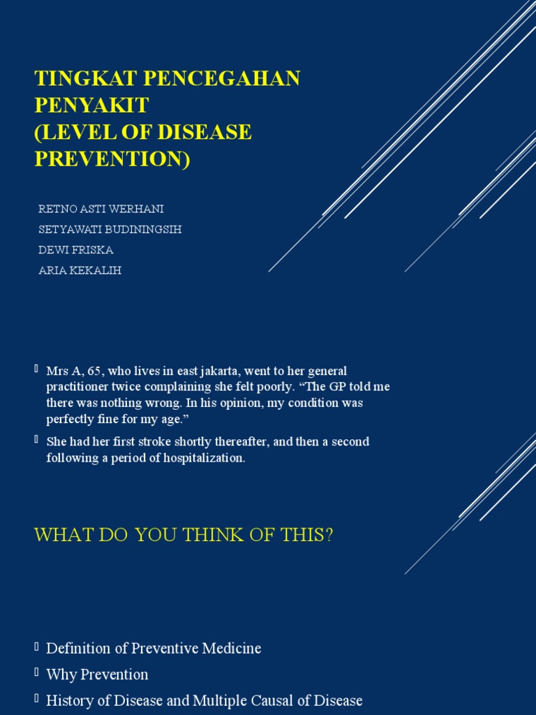 Tingkat Pencegahan Penyakit Level Of Disease Prevention Pdf