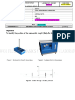 Objective: To Identify The Position of The Metacentric Height (GM) of A Floating Body