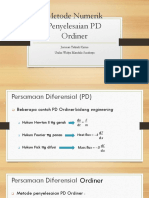 Materi Metode Numerik Penyelesaian PD Ordiner