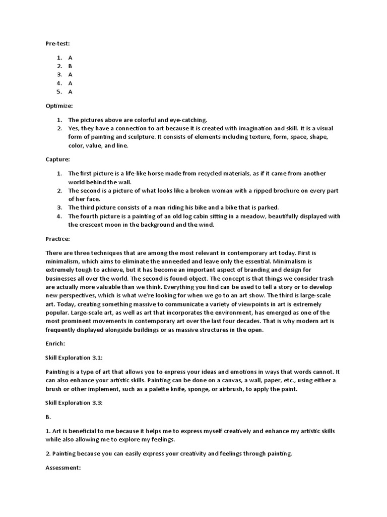 CPAR Module 3 | PDF | Paintings | Minimalism
