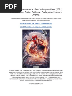 Assistir - Homem-Aranha - Sem Volta para Casa (2021) Dublado Filme Online  Grátis em Portuguêse Homem-Aranha, PDF, Harry Potter