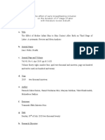 A. Title: The Effect of Early Breastfeeding Initiation On The Duration of 3 Stage of Labor With Literature Review Metodh