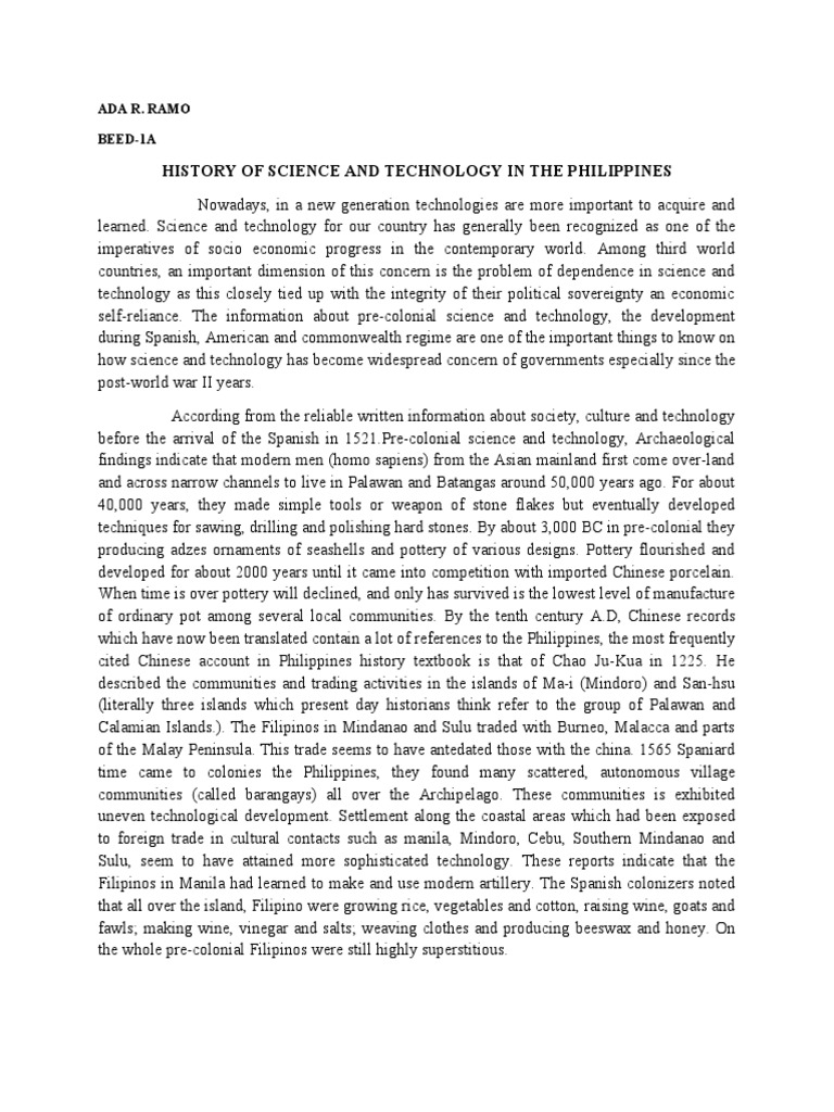 History of Science and Technology in the Philippines | PDF ...