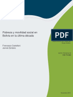 Pobreza y Movilidad Social en Bolivia en La Última Década