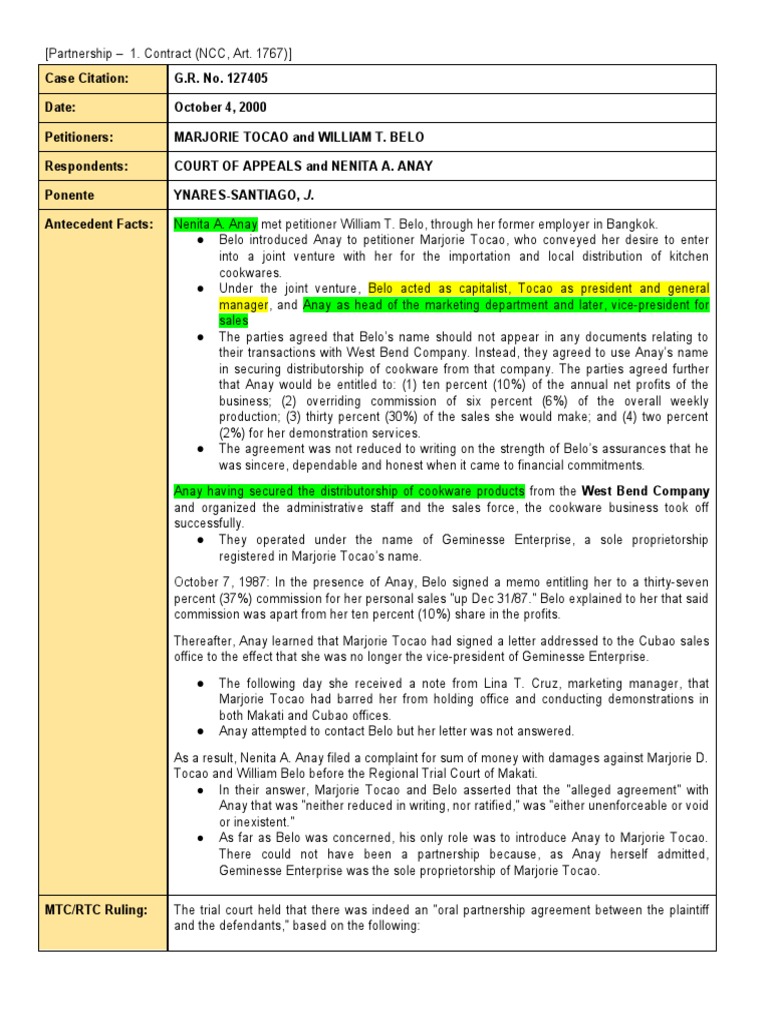 Tocao v ca 342 scra 20 2000 pdf partnership guarantee