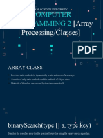 TSU Computer College Programming 2 Array Class Overview