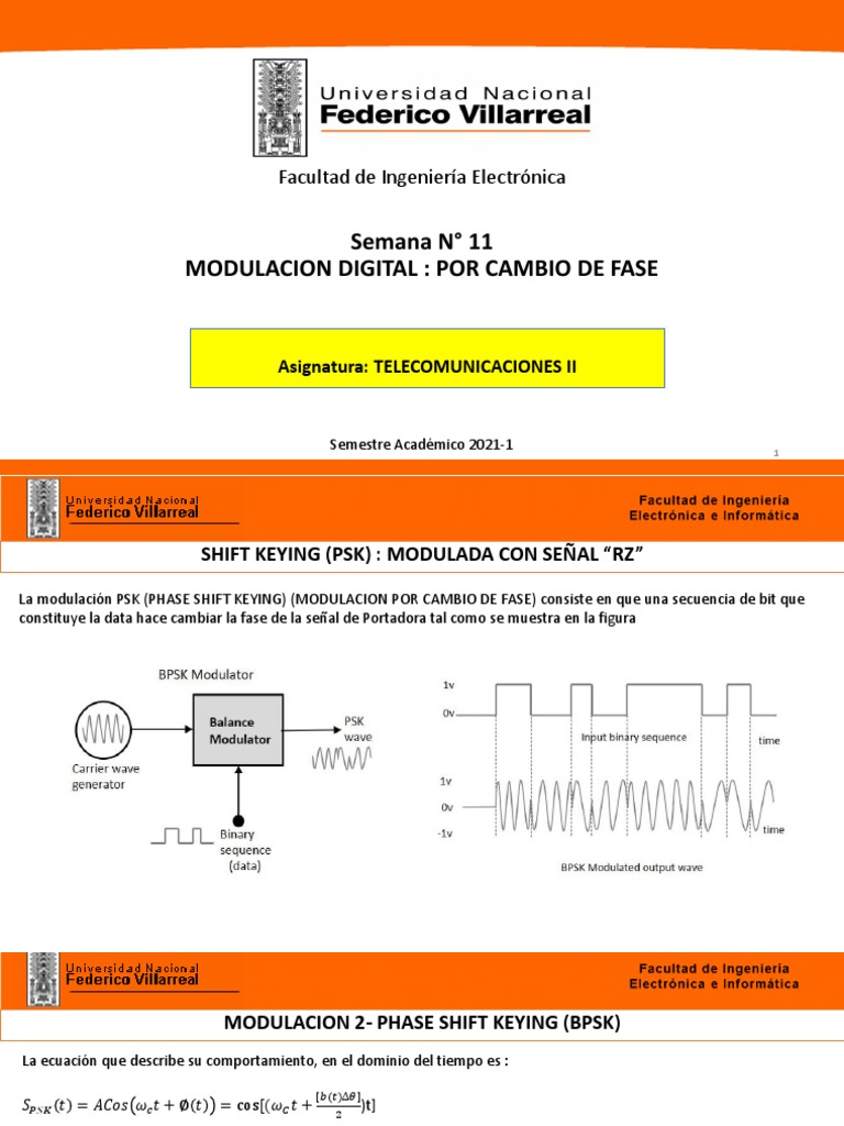 Clase 11 Modulacion PSK (13 1) | PDF | Transmisión de datos | Electrónica