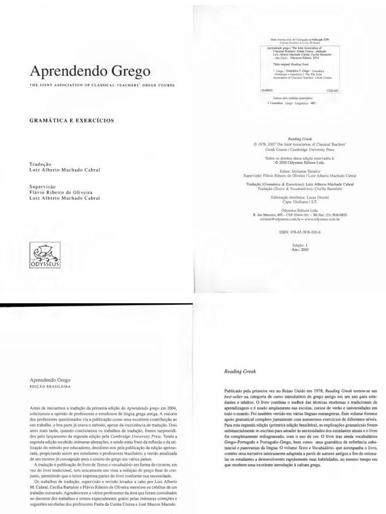 Joint Association Of Classical Teachers Aprendendo Grego Gramática