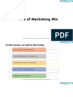 4Ps of Marketing Mix Notes