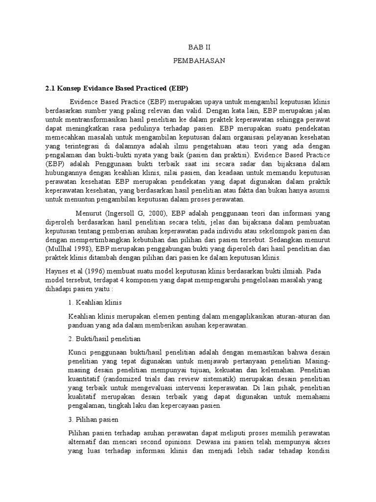 Penerapan Evidence Based Practice dalam Keperawatan | PDF ...