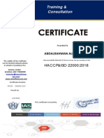 Iso 22 Certificate ABDALRAHMAN ALI ALZGHOUL