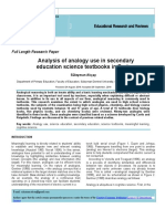 Analysis of Analogy Use in Secondary Education Science Textbooks in Turkey