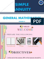 Simple Annuity: General Mathematics