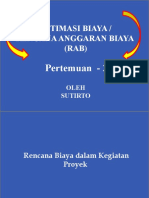 Estimasi Biaya / Rencana Anggaran Biaya (RAB) : Pertemuan - 2