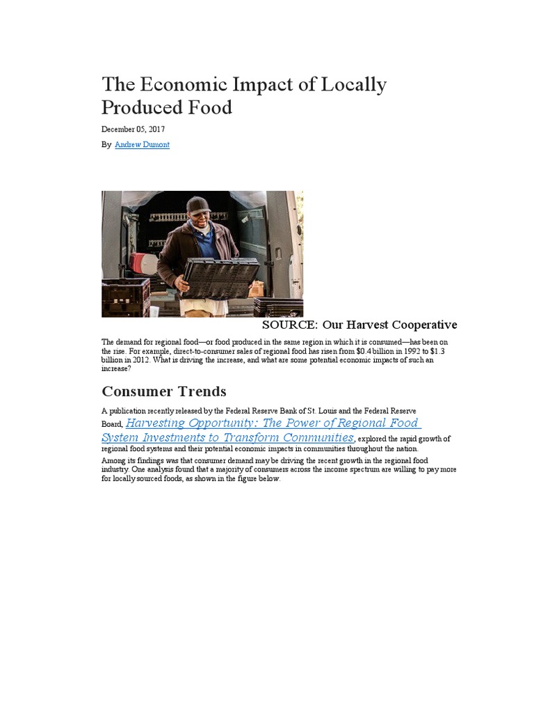 The Economic Impact of Locally Produced Food | PDF | Foods | Farms