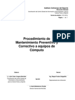 Procedimiento de Mantenimiento Preventivo y Correctivo A Equipos de Cómputo