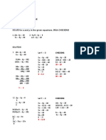 Linear Algebra Alyza Marie D. de Jose 3 - BSCS: Checking: Let Y - 3