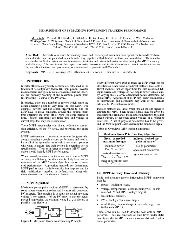 PV MPPT Performance Analysis | PDF | Photovoltaics | Electrical Engineering