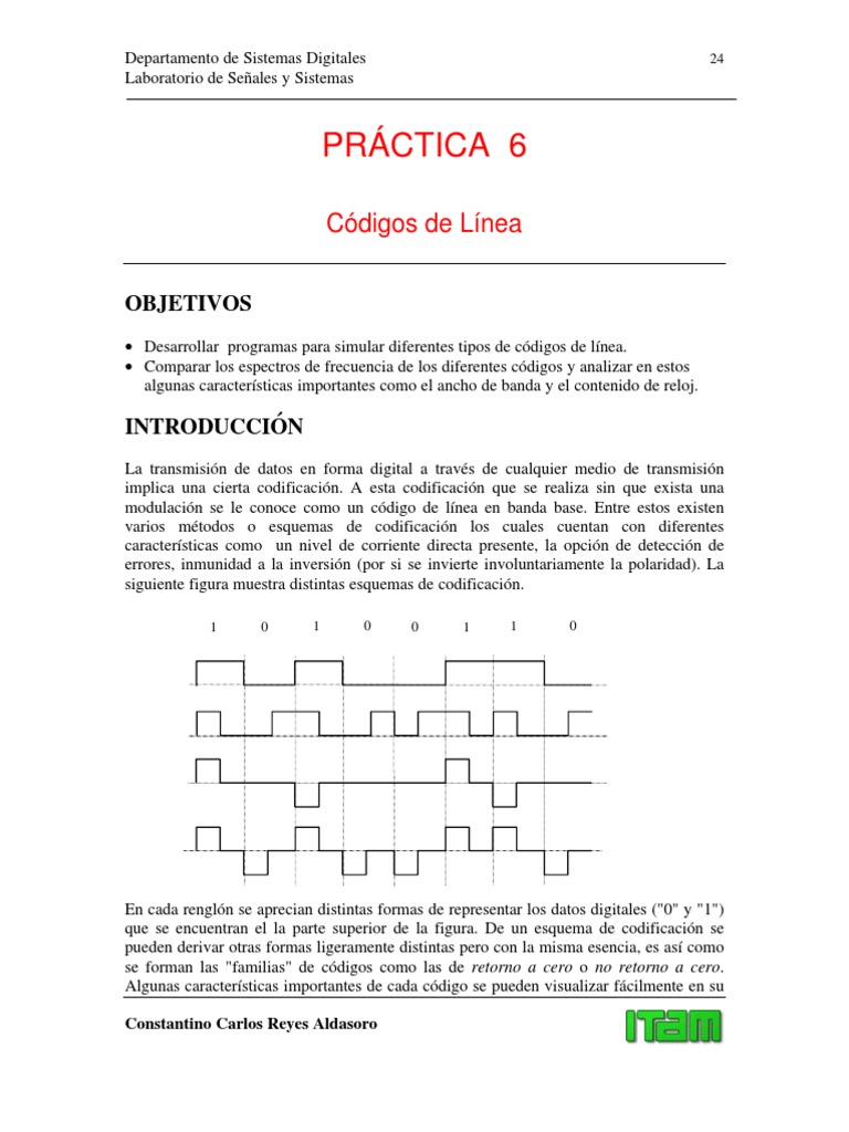 Análisis de Códigos de Línea Digitales | PDF | Densidad espectral ...