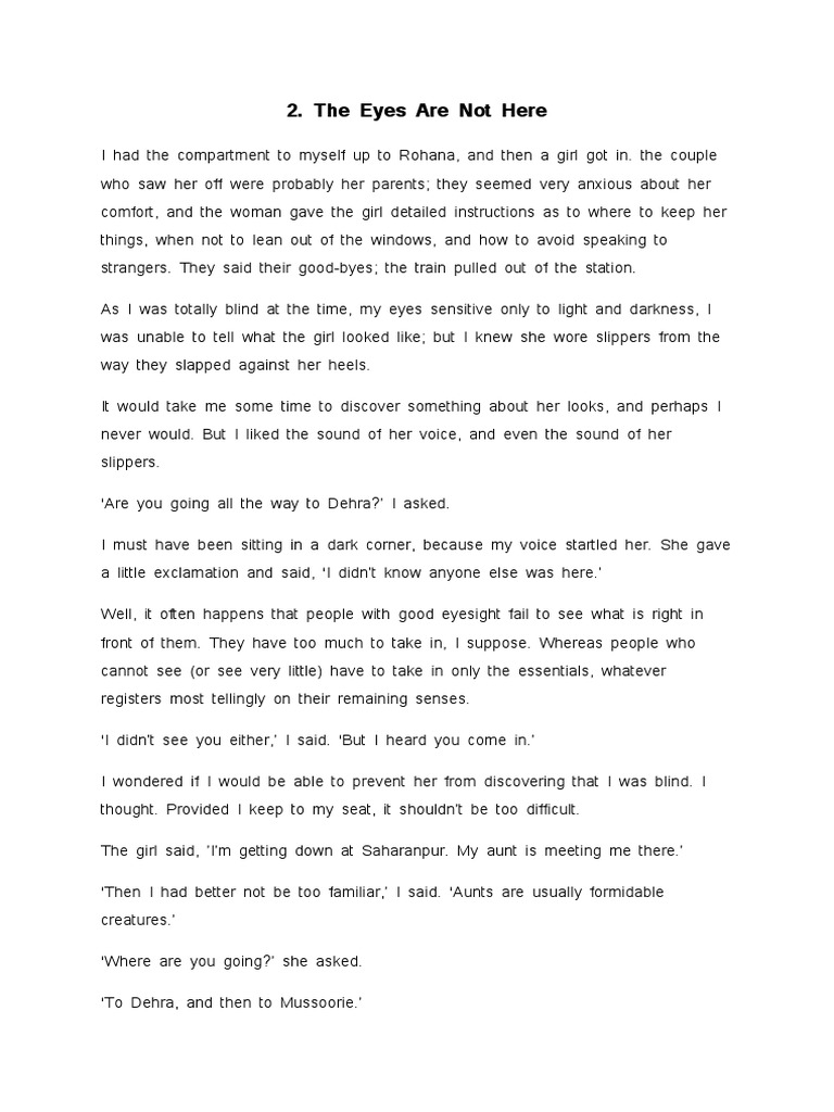 The Eyes Are Not Here PDF Narration Laughter