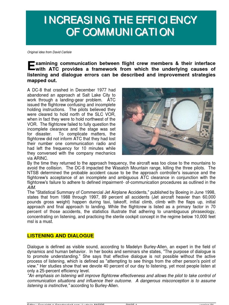 Increasing Efficiency of Communication | PDF | Air Traffic Control ...
