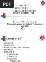 ETCS-209: DATA Structure Odd Semester 2020: Binary Search Tree