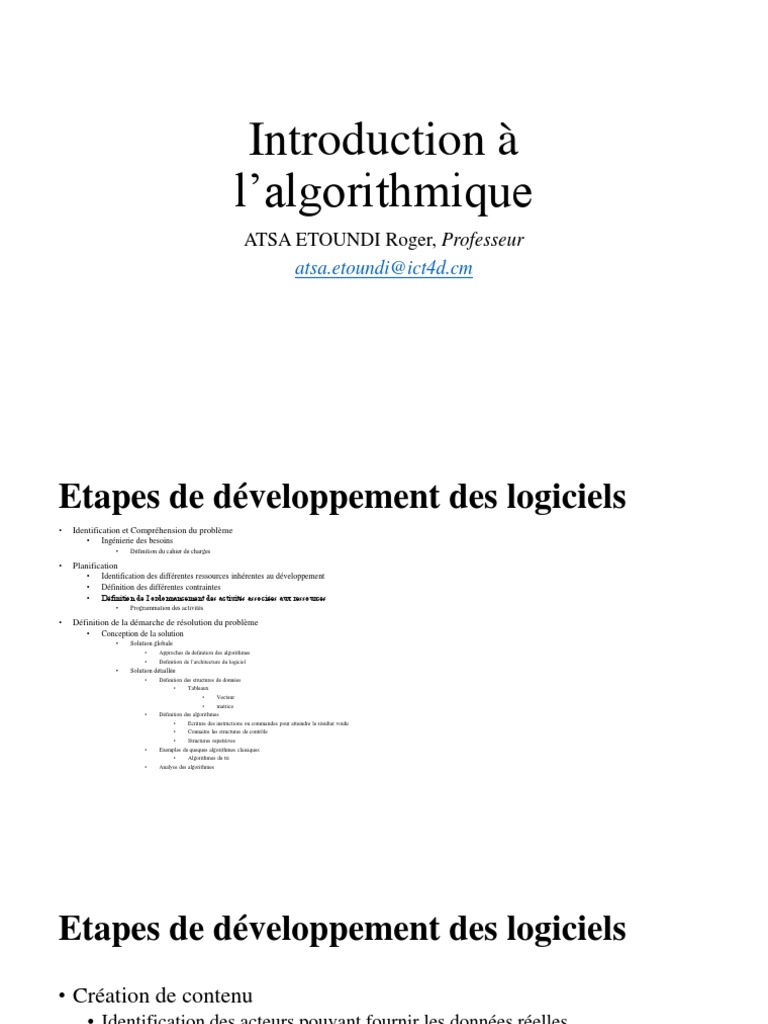 Introduction à l'algorithmique | PDF | Programmation dynamique ...