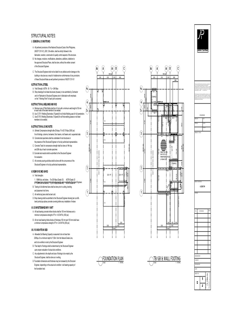 Foundation Plan with Wall Footing Details | PDF