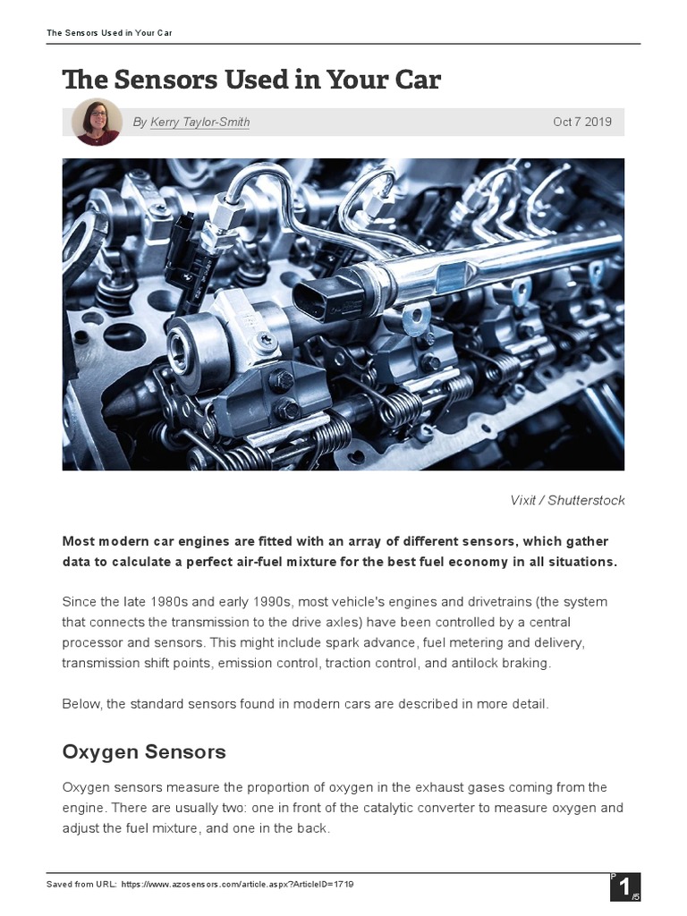Overview of Car Engine Sensors | PDF | Turbocharger | Exhaust Gas