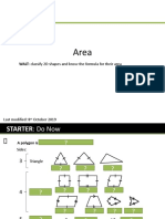 WALT: Classify 2D Shapes and Know The Formula For Their Area