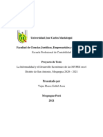 Universidad José Carlos Mariátegui: Escuela Profesional de Contabilidad