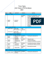 2021 - Time Table - Virtual English Camp