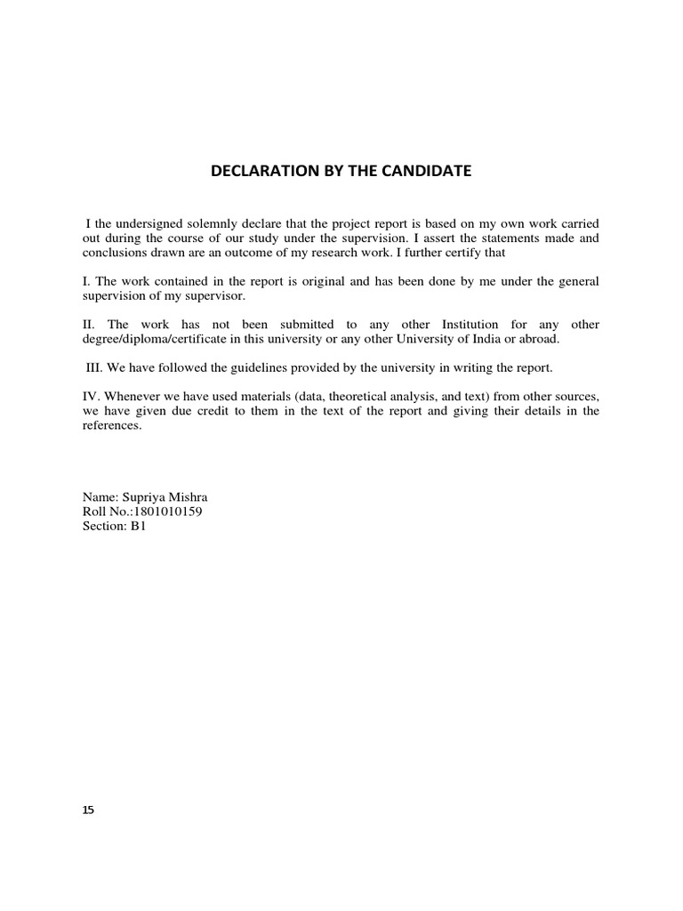 Declaration | PDF | Career & Growth | Business