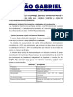 Informação Sobre A Segurança, Eficácia, Potenciais Riscos e Benefícios de Cada Uma Das Vacinas Contra A Covid-19 Utilizadas em Nosso Município.