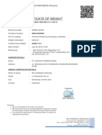 Certificate of Weight: Pt. Biro Klasifikasi Indonesia (Persero)