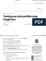 Tracking your stock, mutualfund portfolio using Google Docs with historical prices