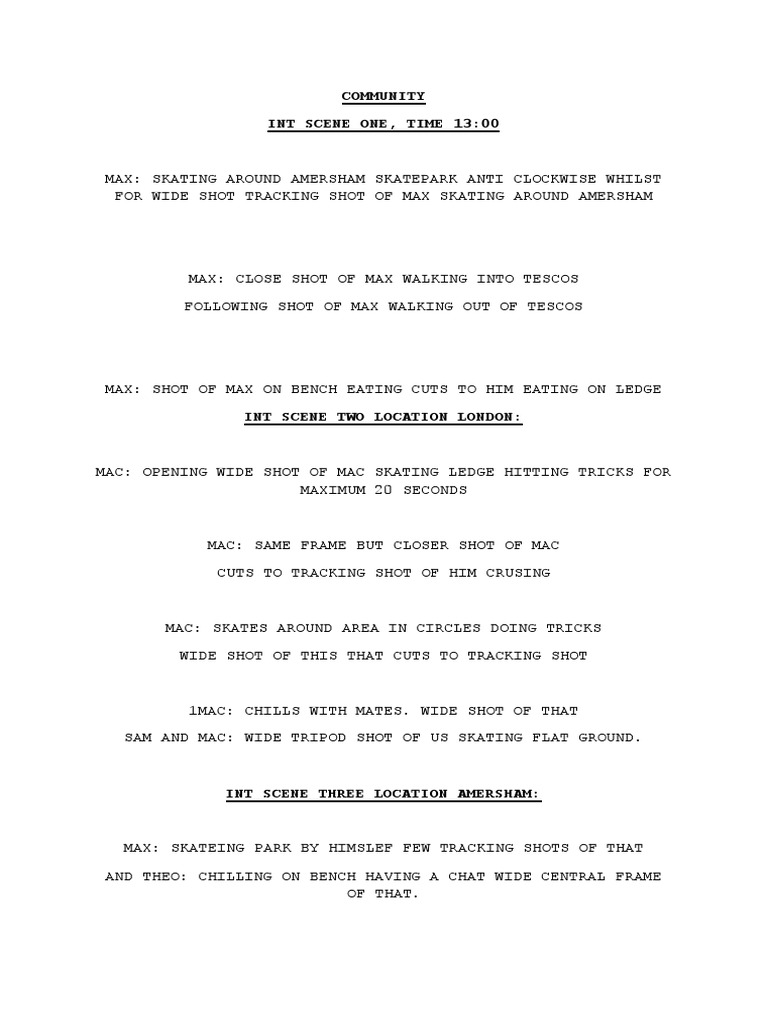 Script Short Skate | PDF | Young Adult