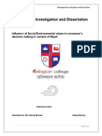 Management Investigation and Dissertation (MN6P00)