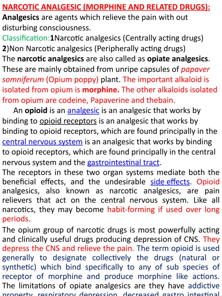 Narcotic | PDF | Morphine | Opioid