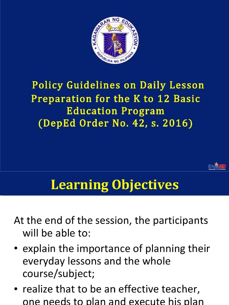 Lesson Planning For Deped Teachers PDF